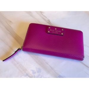 KATE SPADE ♠️ Hot Pink Leather Wallet - Pebble